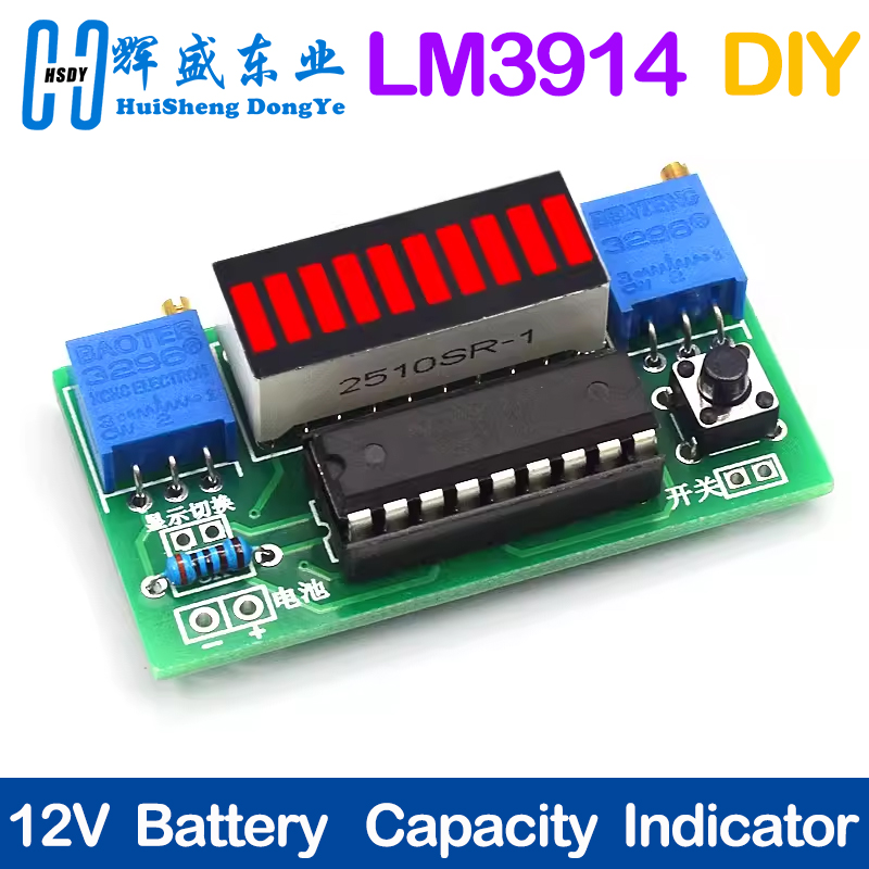 Diy Electronics Test Equipment - LM3914 10 Segmenti 3.7V Al Litio
