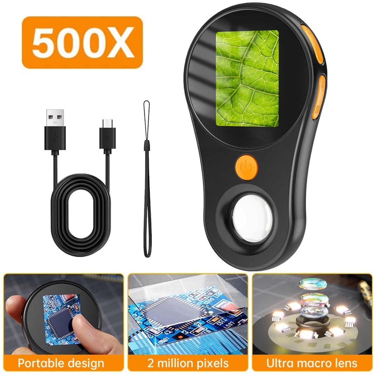 Diy Electronics Microscope - Microscopio Digitale 500X 1080P 2MP con