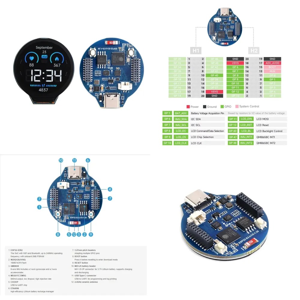 Esp32 Wifi Bluetooth - Scheda di sviluppo ESP32-S3 con display
