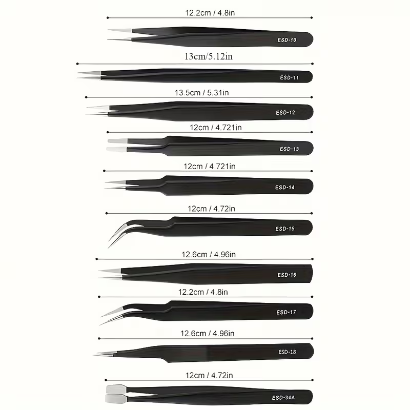 Set di 10 Pinzette Antistatich - Diy Electronics Com recensione e prezzo