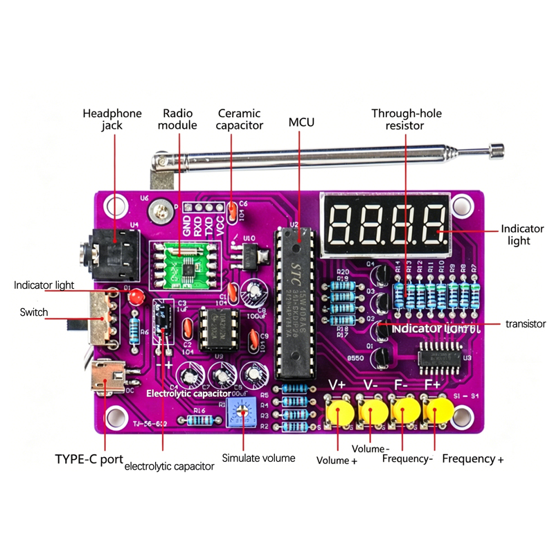 Kit Radio FM Fai-da-Te 87-108M - Diy Electronics Project recensione e prezzo